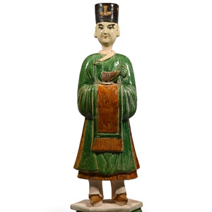 Chinese Ming Glazed Terracotta Standing Figure