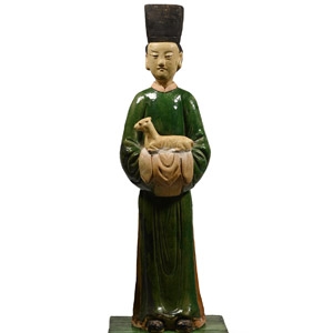 Chinese Ming Glazed Terracotta Standing Figure