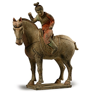 Chinese Tang Terracotta Horse and Rider