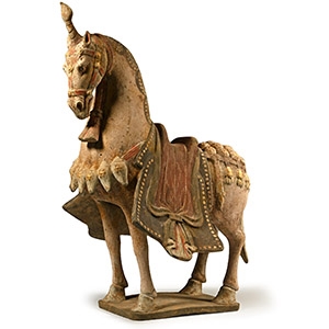 Chinese Warring States Caparisoned Terracotta Horse