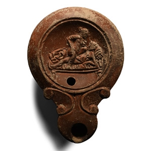 Roman Terracotta Erotic Oil Lamp