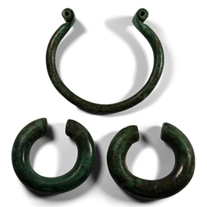 Bronze Age Neck Torc and Bracelet Set