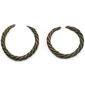 Viking Age Bronze Coiled Bracelet Pair