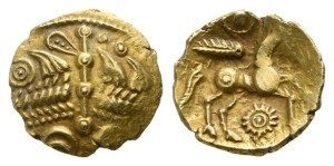 Celtic Britannia. The Trinovantes AV Quarter Stater.