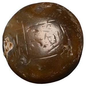 Sasanian Banded Agate Stamp Seal