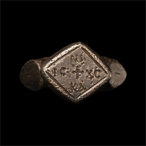 Byzantine Solid Silver Jesus Christ Victorious Ring