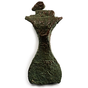 Mesopotamian Bronze Axehead with a Reclining Ibex