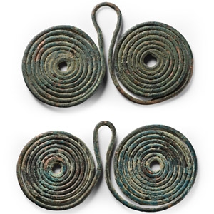 Bronze Age Spectacle Pendant Pair