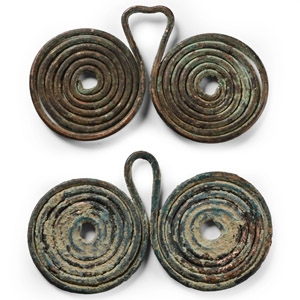 Bronze Age Spiral Pendant Pair