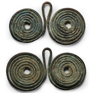 Bronze Age Spiral Pendant Pair
