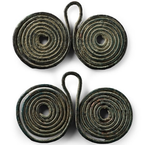 Bronze Age Spectacle Pendant Pair