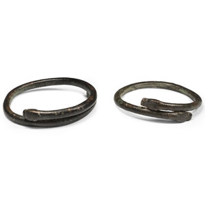 Western Asiatic Bronze Decorated Bracelet Pair