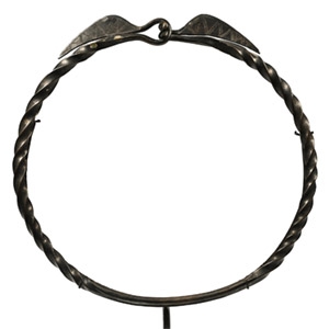 Viking Silver Twisted Torc with Stamped Terminals