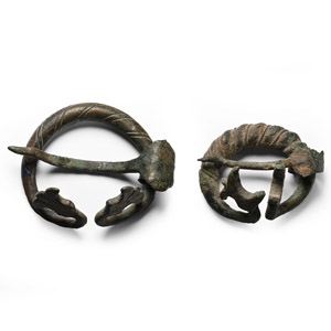 Viking Bronze Twisted Penannular Brooch Group