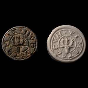 Medieval Bronze Seal Matrix with Stag