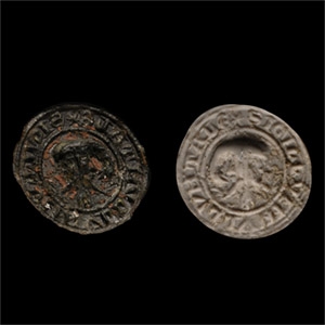 Medieval Bronze Seal Matrix with Mask