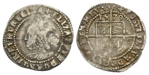 England. Tudor, Elizabeth I AR Threepence.