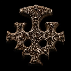 Scandinavian Viking Silver Filigree Tau Cross Pendant