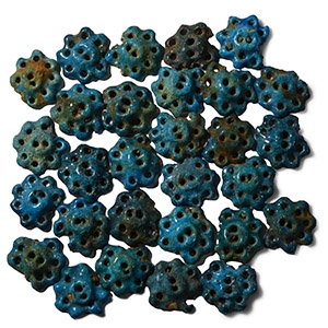 Egyptian Blue Faience Clothing Mounts