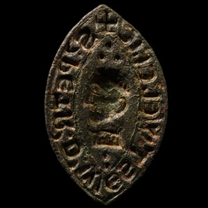 Medieval Bronze Seal Matrix with Bust