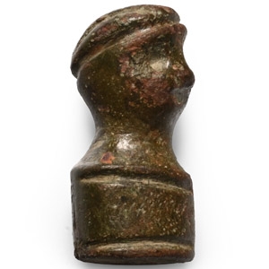 Medieval Bronze Knife Pommel with Bust