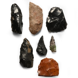 Native American Stone Arrowhead and Tool Collection