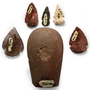 Native American Stone Arrowhead and Tool Collection