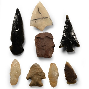 Native American Stone Arrowhead and Tool Collection