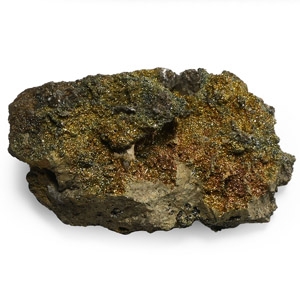 Iridescent Pyrite with Calcite Mineral Specimen