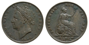 Great Britain. Hanover, George IV AE Farthing.