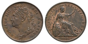 Great Britain. Hanover, George IV AE Farthing.