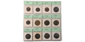 Group of Twelve [12] Great Britain AE Coins.