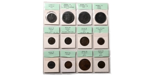  Group of Twelve [12] Great Britain AE Coins.