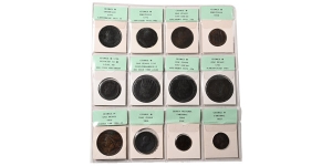 Group of Twelve [12] Great Britain AE Coins.