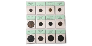 Group of Twelve [12] Great Britain, Victoria AE Coins.