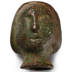 Medieval Bronze Shrine Head of a Lady