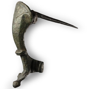 Roman Bronze Trumpet-Derivative Brooch