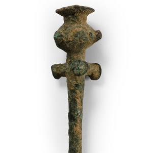 Luristan Bronze Poppy-Headed Dress Pin