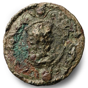 Roman Bronze Plate Brooch with Portrait of an Emperor