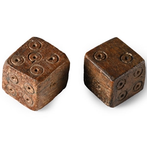 Roman Bone Gaming Dice Pair