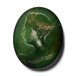 Roman Chrysoprase Gemstone with Empress Sabina