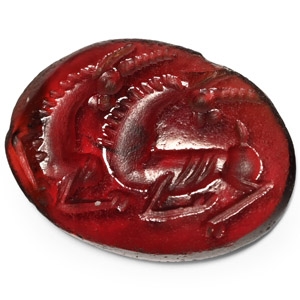Eastern Roman Garnet Gemstone with Jugate Horses