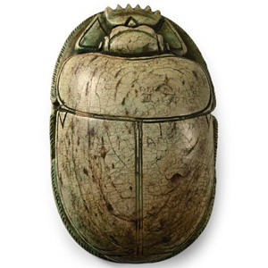 Grand Tour Steatite Scarab with Hieroglyphics