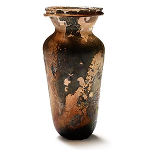 Roman Aubergine Cylindrical Glass Flask