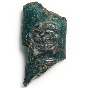 Roman Glass Bracelet Fragment with Menorah Stamp