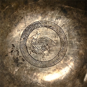 Sasanian Silver Bowl with Incised Bird