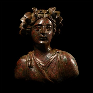 Hellenistic Bronze Protome of a Maenad