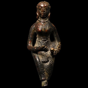 Vijayanagara Bronze Statue of a Seated Fertility Figure