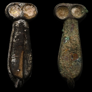Western Asiatic Silver Phallic Mount Pair