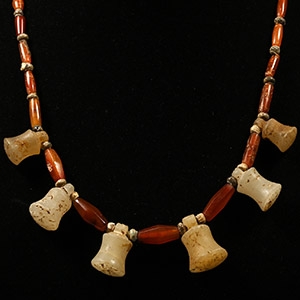 Elamite Carnelian Necklace with Stamp Seals